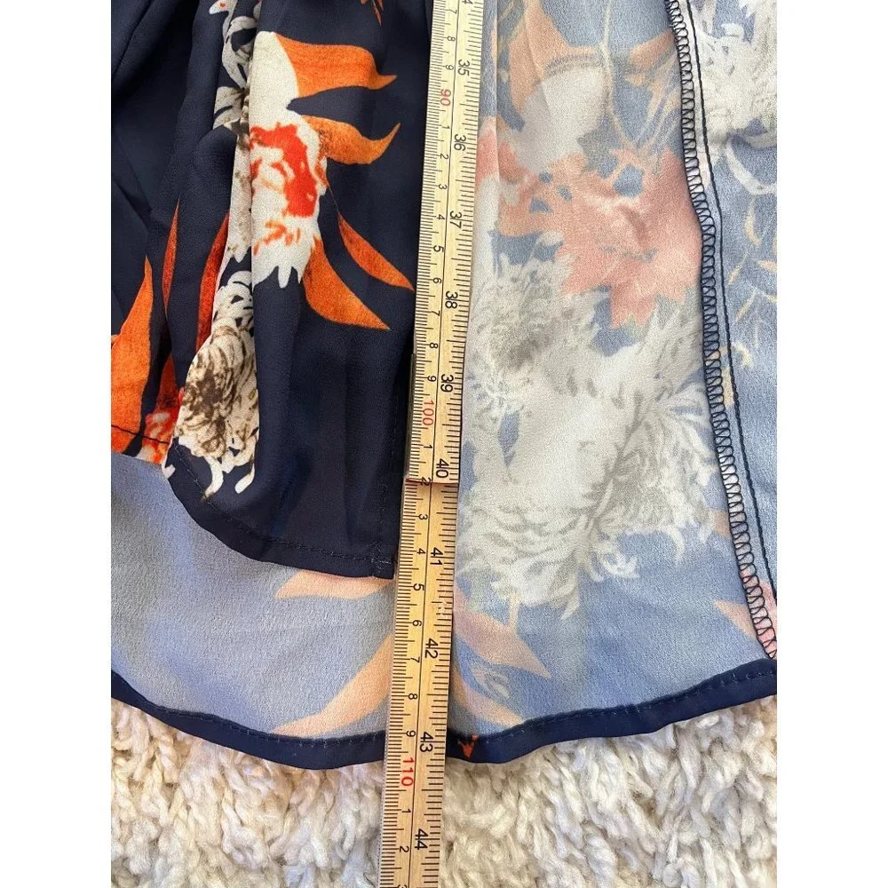 Simplee sienna sunset boho‎ maxi dress floral wrap , navy, Size S